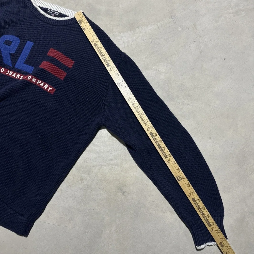 Ralph Lauren Polo Jeans Company Men's Knitted Sweater Blue XL Flag Classic Top